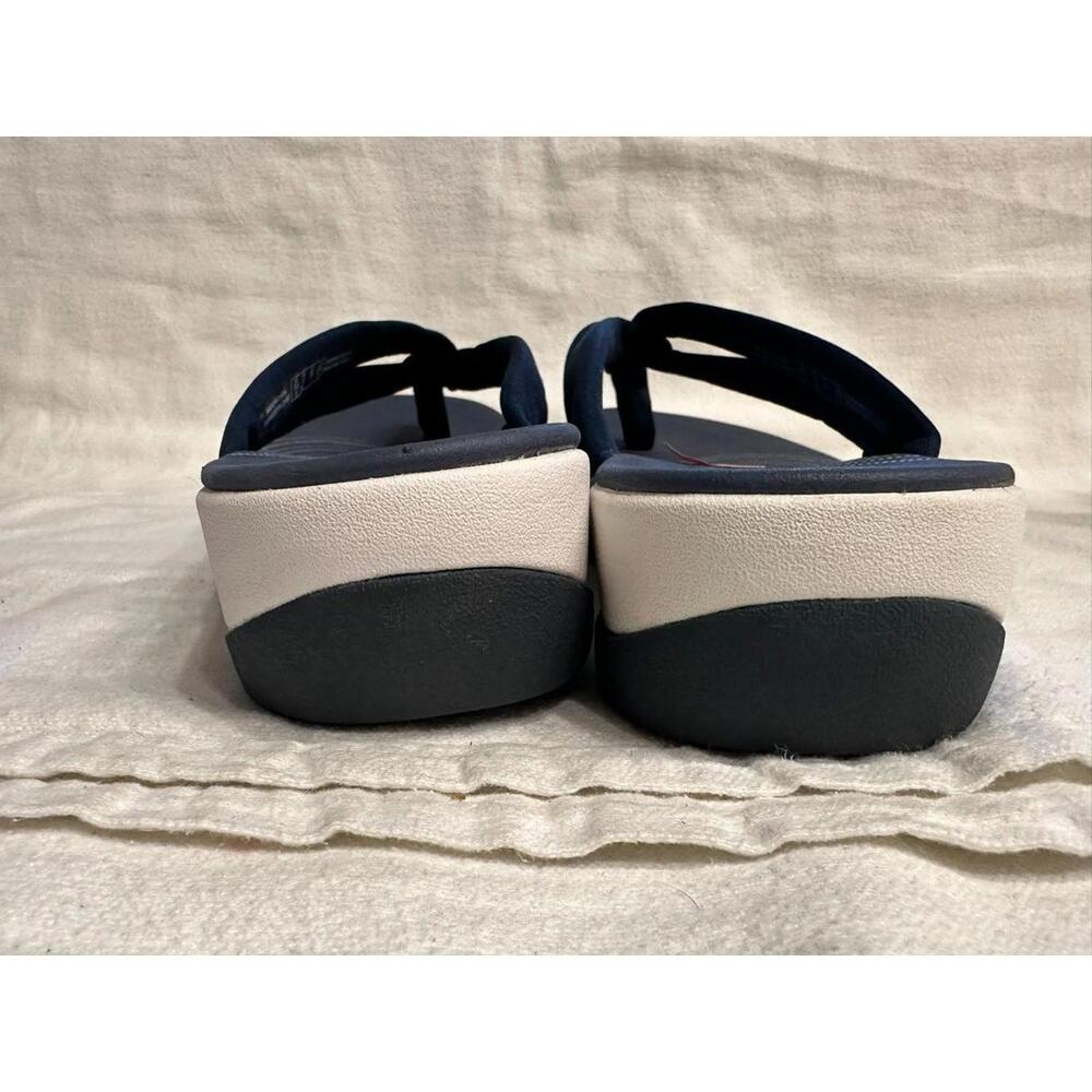 Clarks Cloudsteppers Mayla Kaylie Flip Flops Women’s 12 Navy Cushion Soft - Picture 7 of 9